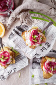 Baked potatoes with smoked salmon filling