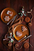 Gingerbread cookies with decorative icing