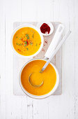 Carrot soup with smoked paprika powder