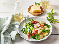 Gnocchi with savoy cabbage and sausage