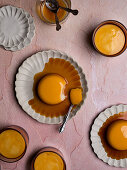 Asian milk pudding with caramel sauce