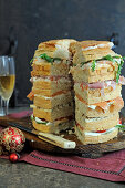 Panettone sandwich stacked high