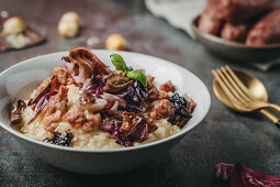 Risotto with salsiccia, radicchio and smoked scamorza cheese