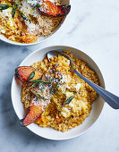 Pumpkin, sage and goat’s cheese risotto