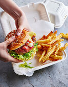 Caramelised onion and prosciutto burgers