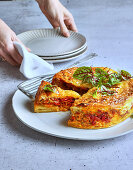 Tortilla mit Chorizo und halbgetrockneten Tomaten