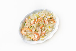 Pinzimonio of white vegetables with shrimp