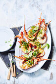 Lobster with chilli and coriander butter