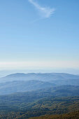 Blick vom Gipfel Monte Amiata auf Latium Umbrien, Italien