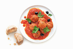 Meatballs made with three meats with pizzaiola sauce
