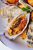 Oysters with caviar