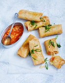 Vegetable spring rolls to go