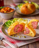 Briochette Saucisson (sausage in brioche coating, France)