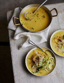 Smoked cheddar and zucchetti soup