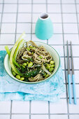Soba noodles with chilli garlic sauce