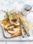 Turkey breast with cranberry and pistachio stuffing