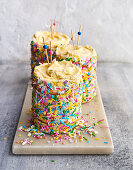 Birthday confetti layer cakes
