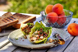 Lentil and feta boat