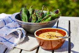 Pimentos with chickpea mayo