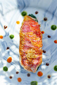 Red mullet on spinach
