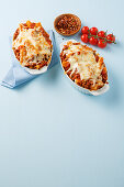 Nudelgratin mit Tomaten und Käse