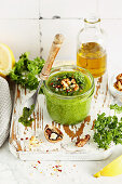 Simple vegan parsley walnut pesto