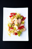Prawn salad with white beans, celery, and cheese