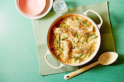 Lachs-Spargel-One-Pot-Gratin