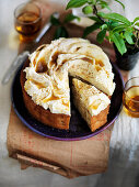 Eggnog apple cake with brown butter frosting