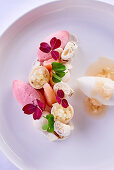 Almond-rhubarb dessert