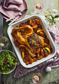 Paprika chicken with chorizo and potatoes