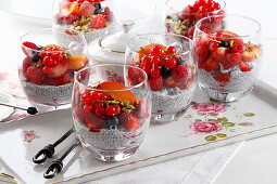 Chia pudding with summer fruits