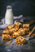 Chocolate Butterscotch Blondie with Hazelnuts