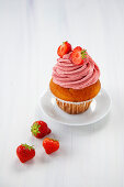 Cupcakes with strawberry topping