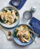 Chicken with barley and cauliflower risotto