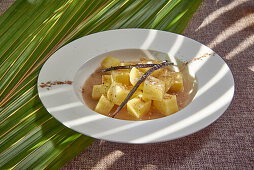 Süßkartoffeldessert mit Vanille von den Seychellen