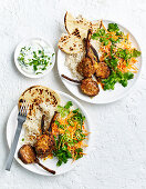 Tikka Lamb Cutlets with Carrot Koshimbi