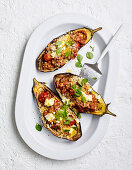 Stuffed eggplant with lentils