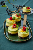 Parmesan Basil Cheesecakes with Paprika Jam