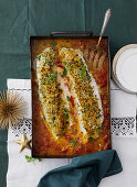 Steinbeißerfilet auf Tomaten-Safran-Butter