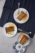 Dobos cake with salted caramel