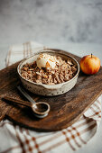 Apple crumble with ice cream