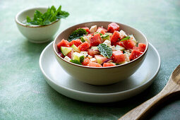 Wassermelonensalat mit Gurke und Feta