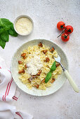 Farfalle with chanterelles and parmesan