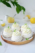 Mini Pavlovas with lemon curd and mascarpone cream