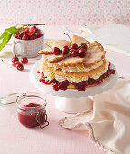 Layered puff pastry cherry dessert