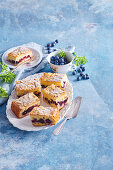 Blueberry sheet cake with almonds
