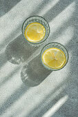 Vodka tonic served with lemon