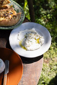 Labneh and focaccia