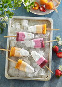Fruity ombre ice cream popsicles
